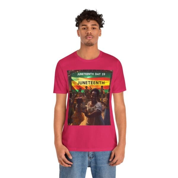 Juneteenth Celebration Tee, Unisex Jersey T-Shirt, Short Sleeve Graphic Tee, Black History Month Shirt, Family Reunion Apparel, Gift [...]"Juneteenth: Freedom Forever, Legacy Unbreakable." - Image 124