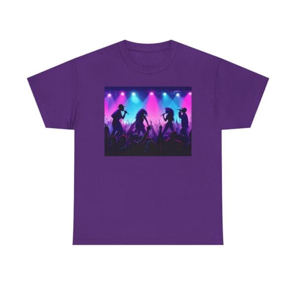 Unisex Heavy Cotton Tee - Vibrant Concert Silhouette Design - Image 100