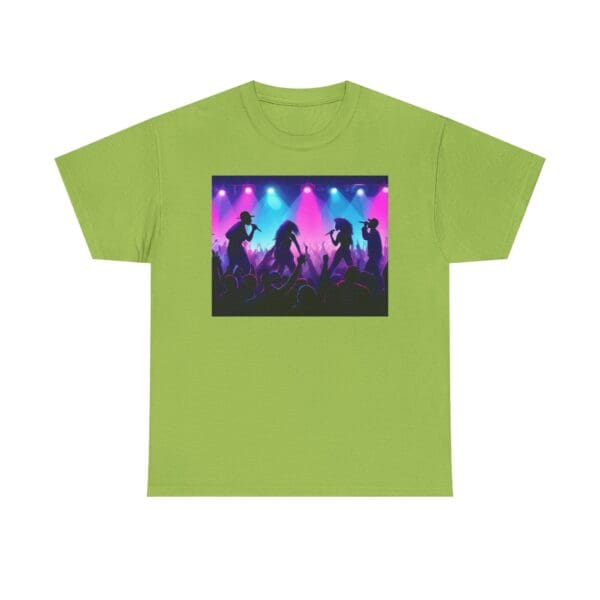 Unisex Heavy Cotton Tee - Vibrant Concert Silhouette Design "Blue & Pink Glow, Hip-Hop Takes Flight." - Image 37