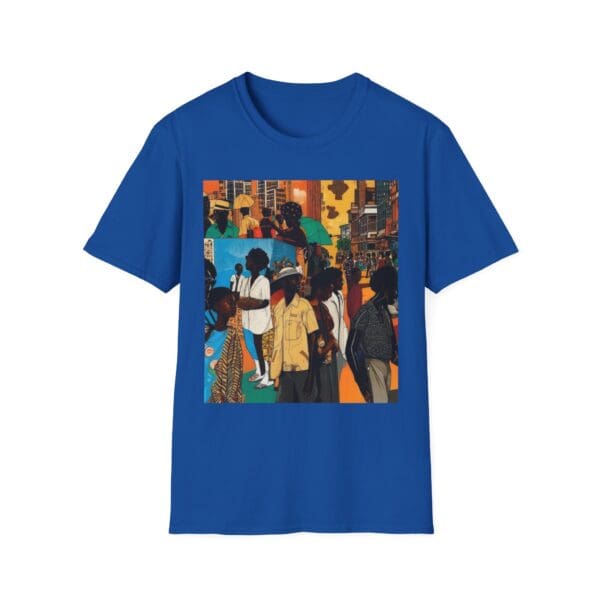 Cultural Vibes Unisex Softstyle T-Shirt - Art Inspired Design The Pulse of the City, The Strength of the Diaspora - Image 73