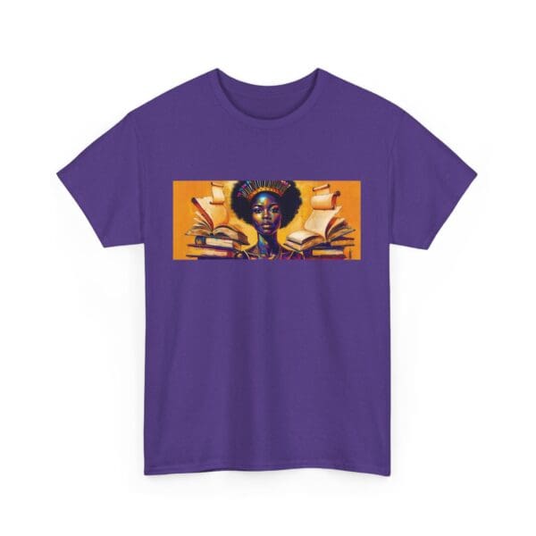 Artistic Unisex Heavy Cotton Tee - Unique Graphic Design  "Afro-Centric. Knowledge-Driven. - Image 93