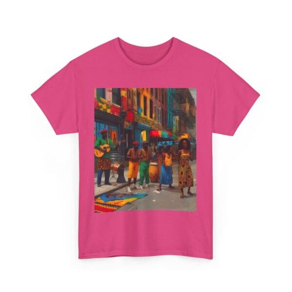 Vibrant Street Art Unisex Heavy Cotton Tee "Strings, Drums, and Stories in Motion. - Image 100