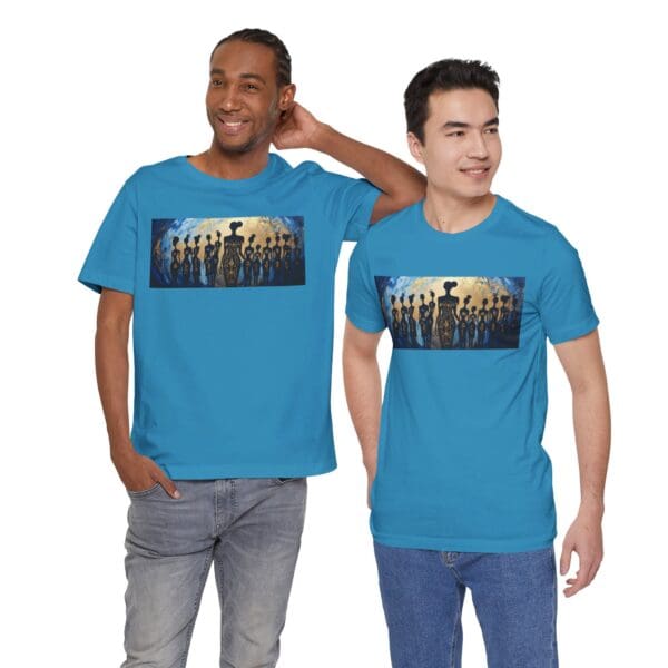 Artistic Unisex Jersey Tee - Colorful Silhouette Design - Image 83