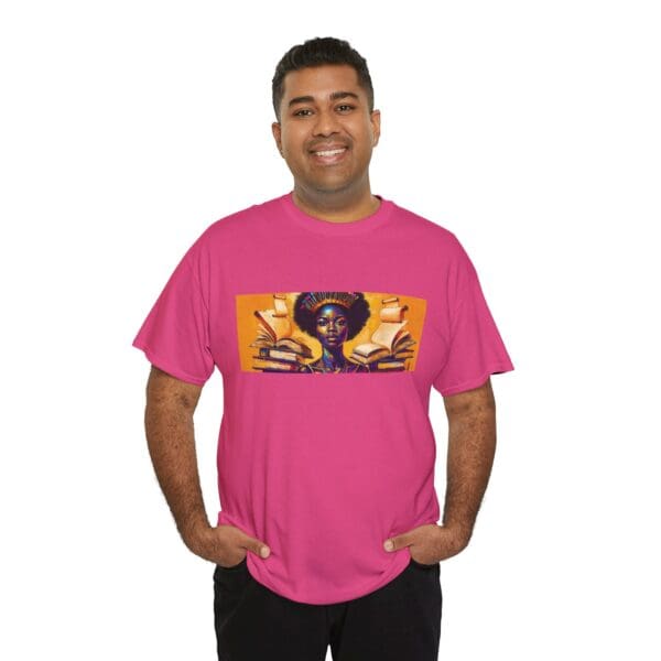 Artistic Unisex Heavy Cotton Tee - Unique Graphic Design  "Afro-Centric. Knowledge-Driven. - Image 107