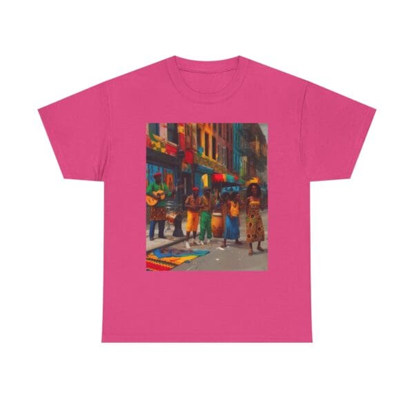 Vibrant Street Art Unisex Heavy Cotton Tee "Strings, Drums, and Stories in Motion. - Image 98