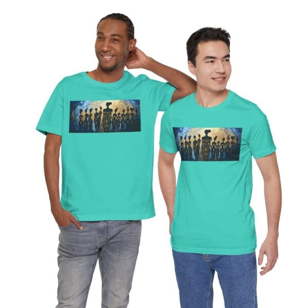 Artistic Unisex Jersey Tee - Colorful Silhouette Design - Image 60
