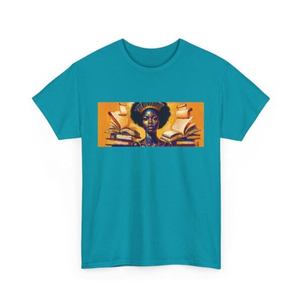 Artistic Unisex Heavy Cotton Tee - Unique Graphic Design  "Afro-Centric. Knowledge-Driven. - Image 73