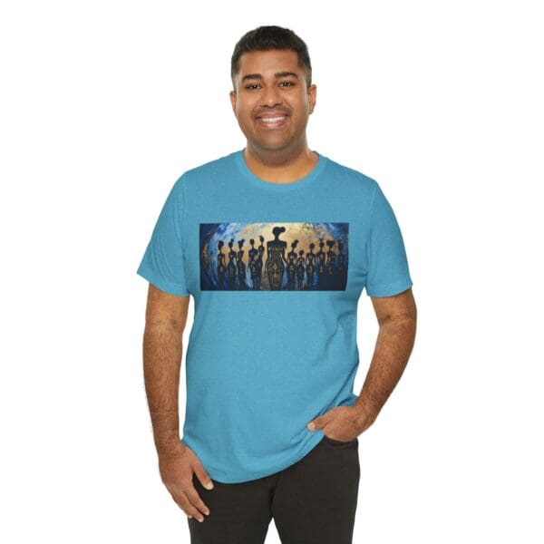 Artistic Unisex Jersey Tee - Colorful Silhouette Design - Image 102
