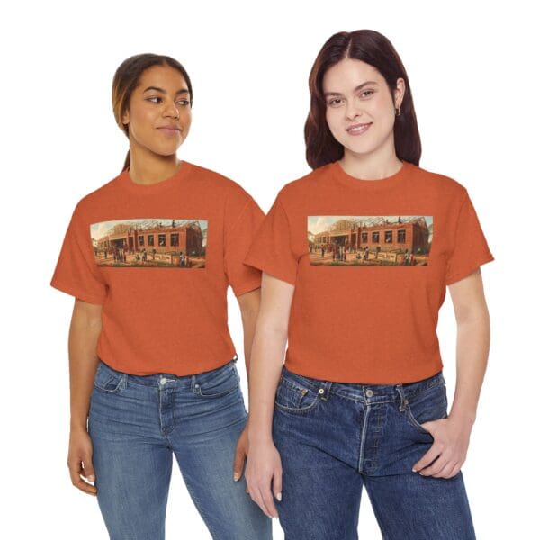 Artistic Unisex Heavy Cotton Tee - Vintage Scene Print "Where Walls Hold Wisdom and Dreams Take Flight." - Image 20
