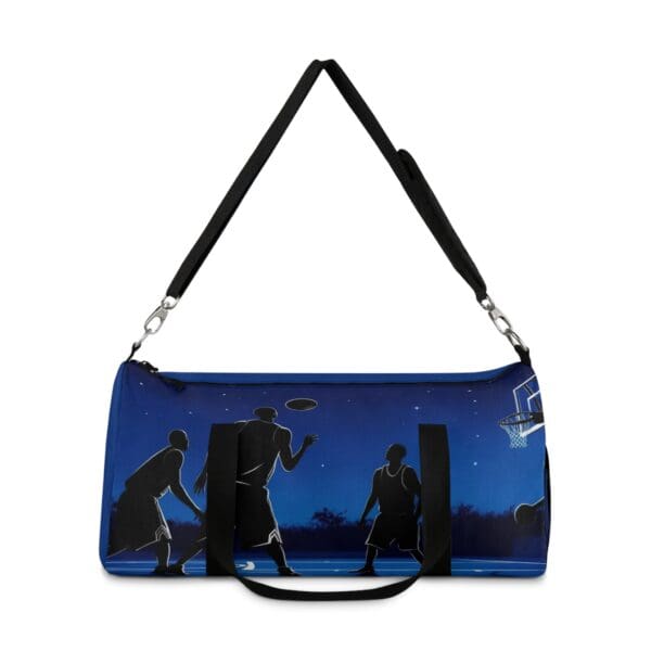 Basketball Theme Duffel Bag - Perfect Gym Companion for Sports Enthusiasts 💙 “Blue Nights, Fierce Fights, Court - Image 2