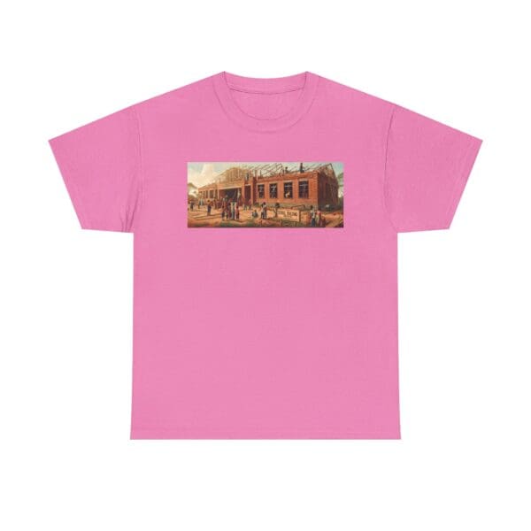 Artistic Unisex Heavy Cotton Tee - Vintage Scene Print "Where Walls Hold Wisdom and Dreams Take Flight." - Image 110