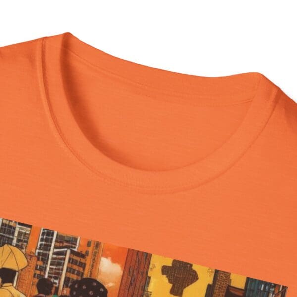 Cultural Vibes Unisex Softstyle T-Shirt - Art Inspired Design The Pulse of the City, The Strength of the Diaspora - Image 11