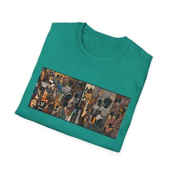 Artistic Unisex Softstyle T-Shirt - Vibrant Community Design "Wear the Movement. Live the Story." - Image 58