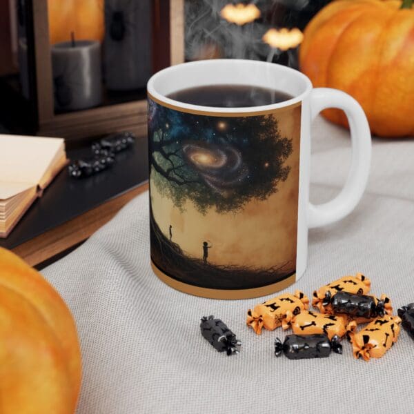 Galactic Tree Ceramic Mug - Fantasy Design for Nature Lovers "Sip with Purpose. Dream Without Limits." - Image 7