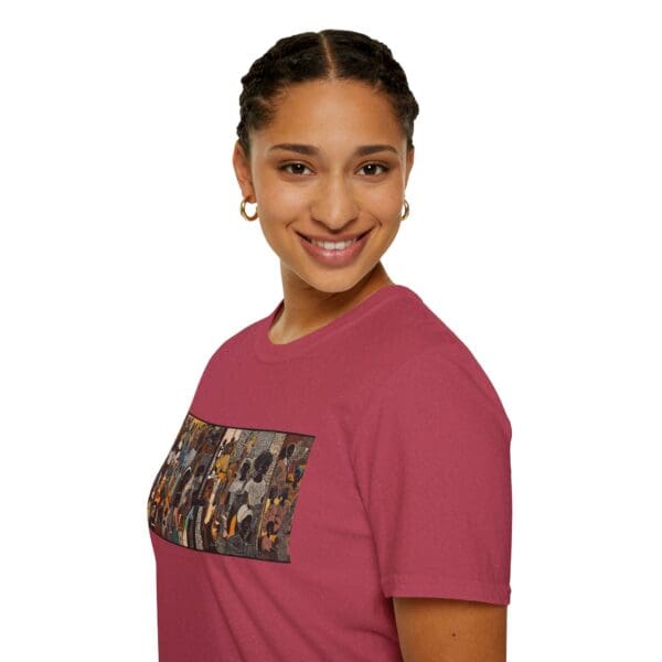 Artistic Unisex Softstyle T-Shirt - Vibrant Community Design "Wear the Movement. Live the Story." - Image 115
