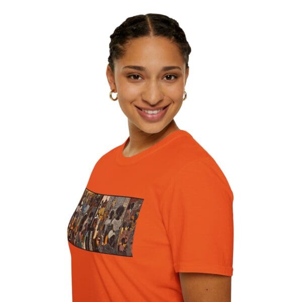 Artistic Unisex Softstyle T-Shirt - Vibrant Community Design "Wear the Movement. Live the Story." - Image 19