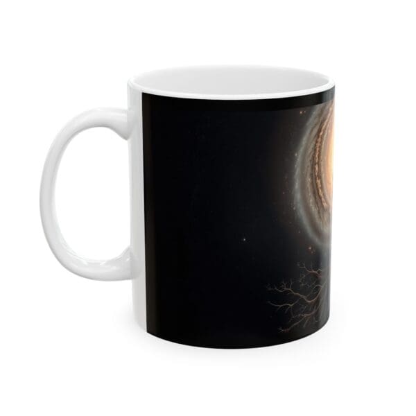 Cosmic Spirit Ceramic Mug – 11oz & 15oz | Retro Vibes for Nature Lovers "Grounded in Truth. Rising Beyond Limits." - Image 3