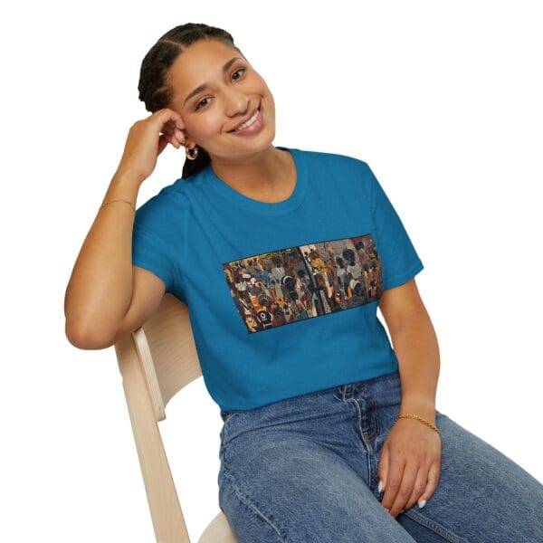 Artistic Unisex Softstyle T-Shirt - Vibrant Community Design "Wear the Movement. Live the Story." - Image 76
