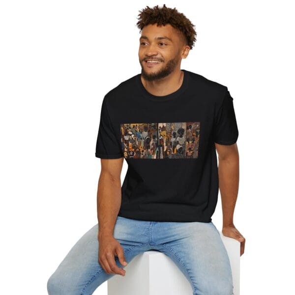 Artistic Unisex Softstyle T-Shirt - Vibrant Community Design "Wear the Movement. Live the Story." - Image 14