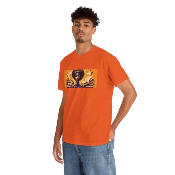 Artistic Unisex Heavy Cotton Tee - Unique Graphic Design  "Afro-Centric. Knowledge-Driven. - Image 49