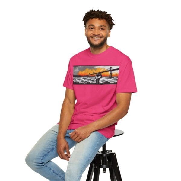 Empowerment Garment-Dyed Unisex T-Shirt - Bold Fist Design Defiant in the Storm, Rising in Strength - Image 153
