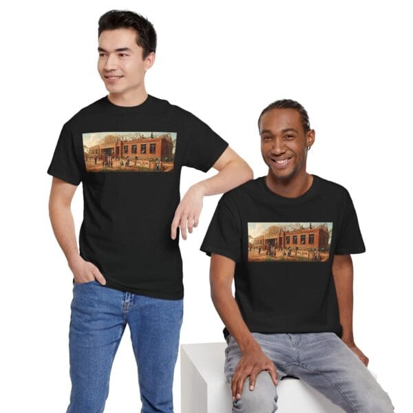 Artistic Unisex Heavy Cotton Tee - Vintage Scene Print "Where Walls Hold Wisdom and Dreams Take Flight." - Image 31