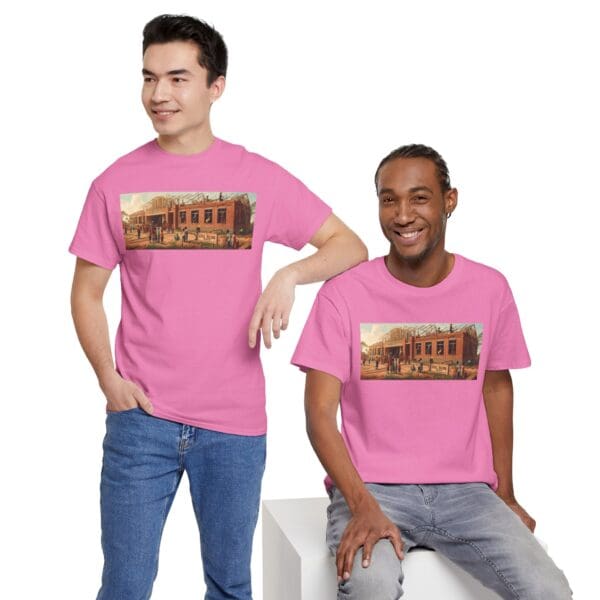Artistic Unisex Heavy Cotton Tee - Vintage Scene Print "Where Walls Hold Wisdom and Dreams Take Flight." - Image 121
