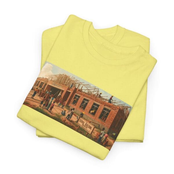 Artistic Unisex Heavy Cotton Tee - Vintage Scene Print "Where Walls Hold Wisdom and Dreams Take Flight." - Image 58