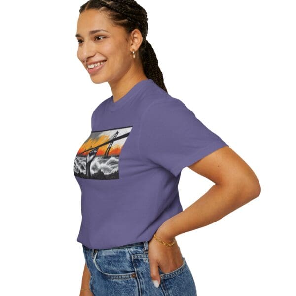 Empowerment Garment-Dyed Unisex T-Shirt - Bold Fist Design Defiant in the Storm, Rising in Strength - Image 128