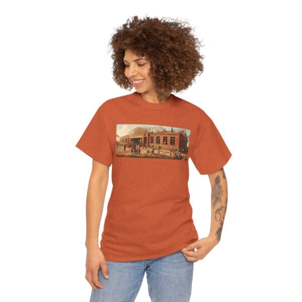 Artistic Unisex Heavy Cotton Tee - Vintage Scene Print "Where Walls Hold Wisdom and Dreams Take Flight." - Image 17