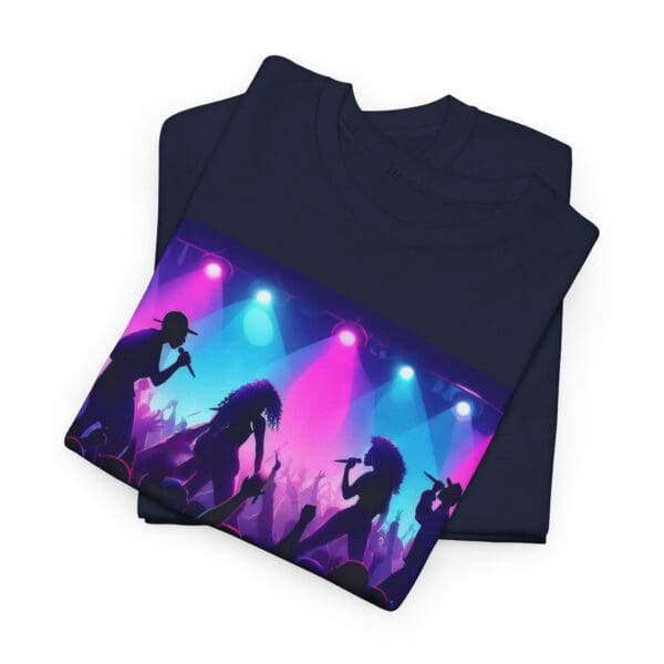 Unisex Heavy Cotton Tee - Vibrant Concert Silhouette Design - Image 94
