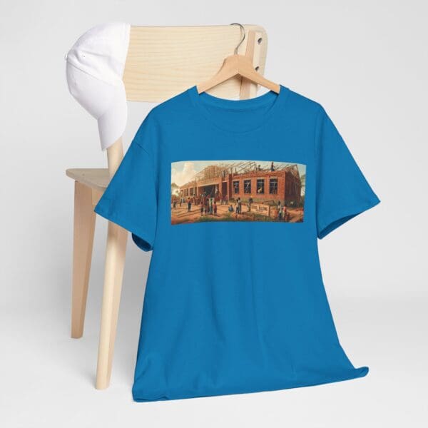 Artistic Unisex Heavy Cotton Tee - Vintage Scene Print "Where Walls Hold Wisdom and Dreams Take Flight." - Image 92