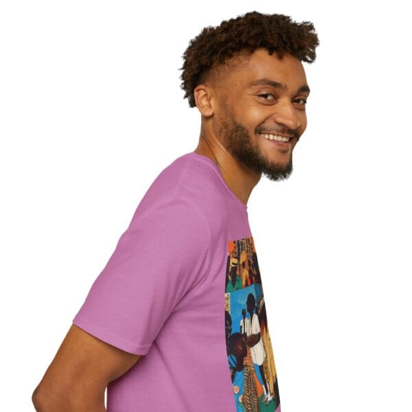 Cultural Vibes Unisex Softstyle T-Shirt - Art Inspired Design The Pulse of the City, The Strength of the Diaspora - Image 95