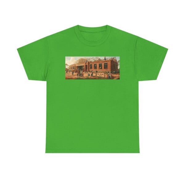 Artistic Unisex Heavy Cotton Tee - Vintage Scene Print "Where Walls Hold Wisdom and Dreams Take Flight." - Image 64