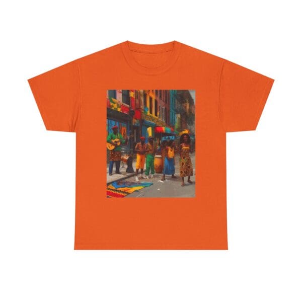 Vibrant Street Art Unisex Heavy Cotton Tee "Strings, Drums, and Stories in Motion. - Image 39