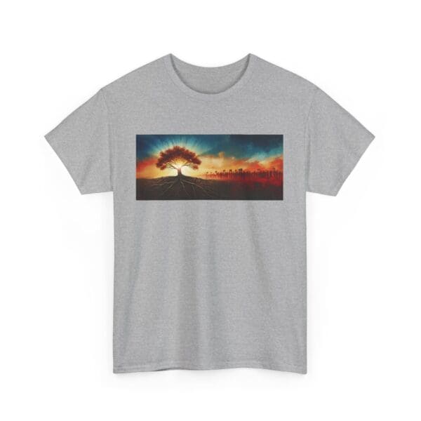 Nature-Inspired Unisex Heavy Cotton Tee with Tree Design "Guided by Resilience. United by Purpose."  "Where Roots R - Image 32