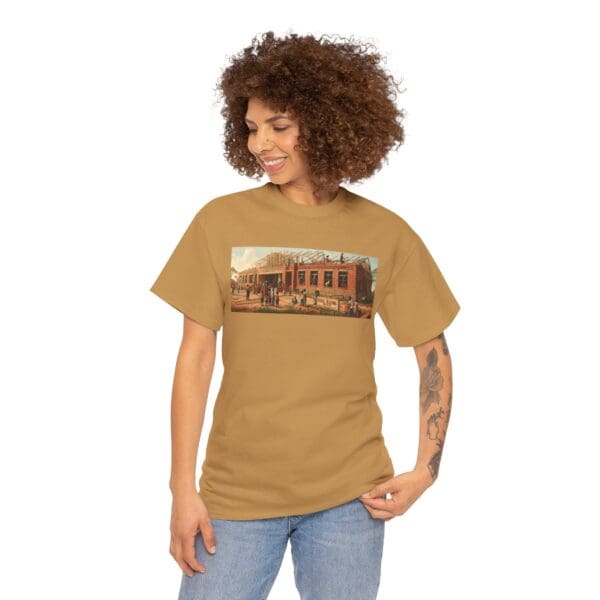 Artistic Unisex Heavy Cotton Tee - Vintage Scene Print "Where Walls Hold Wisdom and Dreams Take Flight." - Image 39