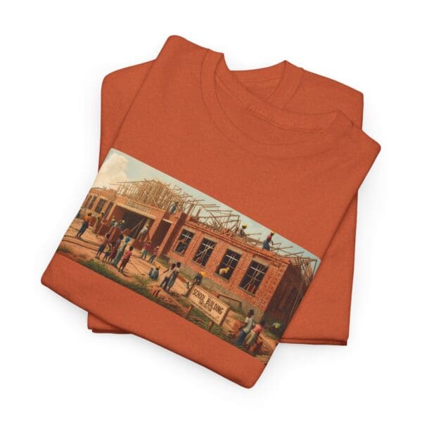 Artistic Unisex Heavy Cotton Tee - Vintage Scene Print "Where Walls Hold Wisdom and Dreams Take Flight." - Image 14