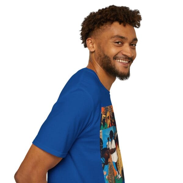 Cultural Vibes Unisex Softstyle T-Shirt - Art Inspired Design The Pulse of the City, The Strength of the Diaspora - Image 79