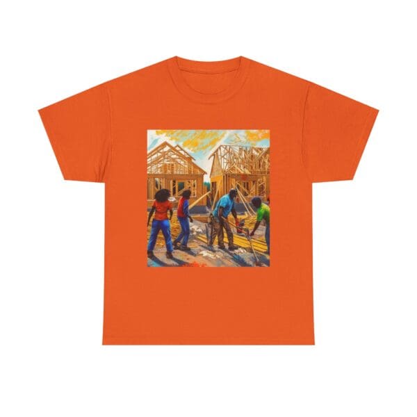 Inspirational Construction Worker Tee - Unisex Heavy Cotton Shirt Raising Walls, Uplifting Communities."  "Built by Us, Built for Us." - Image 32