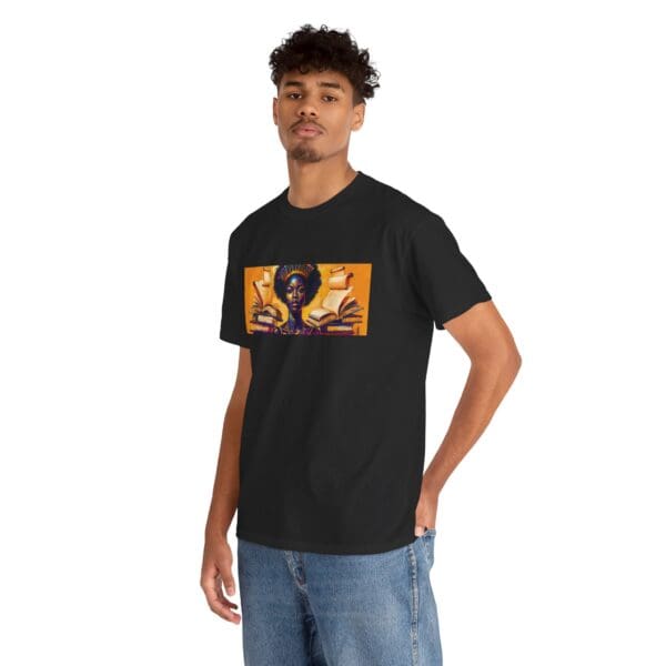 Artistic Unisex Heavy Cotton Tee - Unique Graphic Design  "Afro-Centric. Knowledge-Driven. - Image 18
