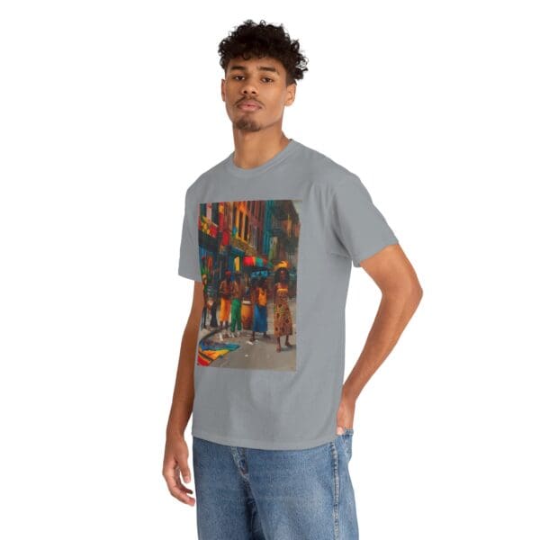 Vibrant Street Art Unisex Heavy Cotton Tee "Strings, Drums, and Stories in Motion. - Image 66