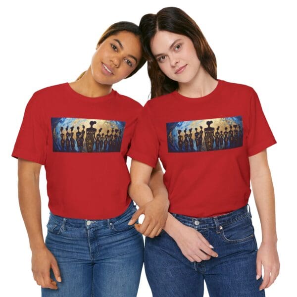 Artistic Unisex Jersey Tee - Colorful Silhouette Design - Image 126