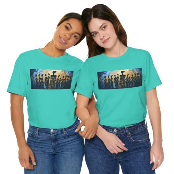 Artistic Unisex Jersey Tee - Colorful Silhouette Design - Image 61