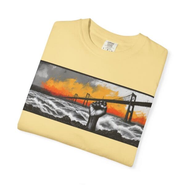Empowerment Garment-Dyed Unisex T-Shirt - Bold Fist Design Defiant in the Storm, Rising in Strength - Image 50