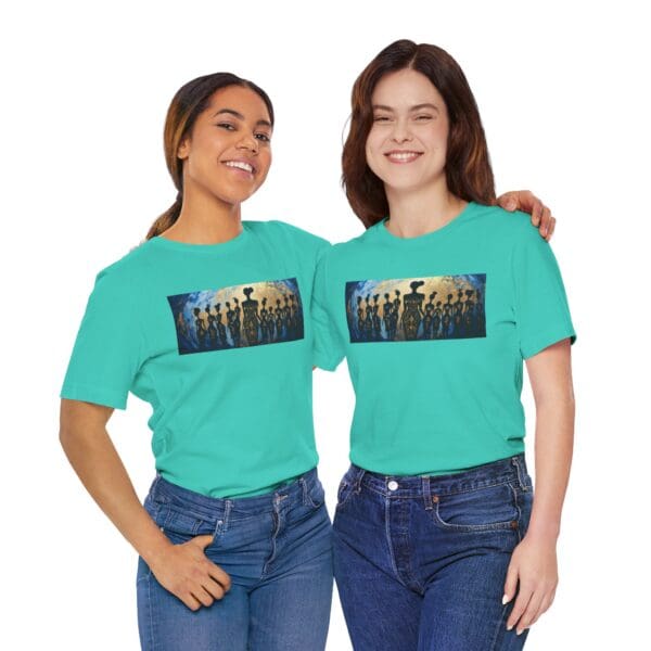 Artistic Unisex Jersey Tee - Colorful Silhouette Design - Image 62