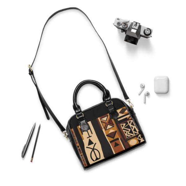 Chic Shoulder Handbag with Unique Tribal Design - Image 3