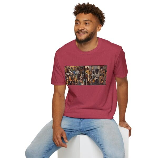Artistic Unisex Softstyle T-Shirt - Vibrant Community Design "Wear the Movement. Live the Story." - Image 118
