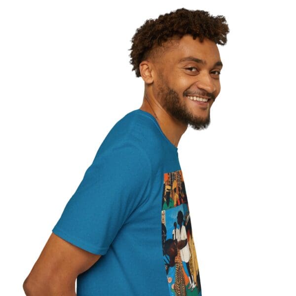 Cultural Vibes Unisex Softstyle T-Shirt - Art Inspired Design The Pulse of the City, The Strength of the Diaspora - Image 71
