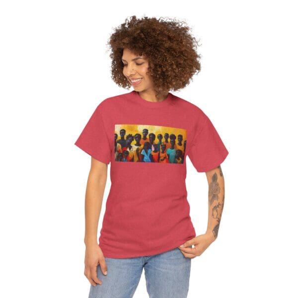 Cultural Unity Unisex Heavy Cotton Tee - Art Inspired Graphic Shirt "Bright Sun. Bold Spirit. Timeless Legacy." - Image 112